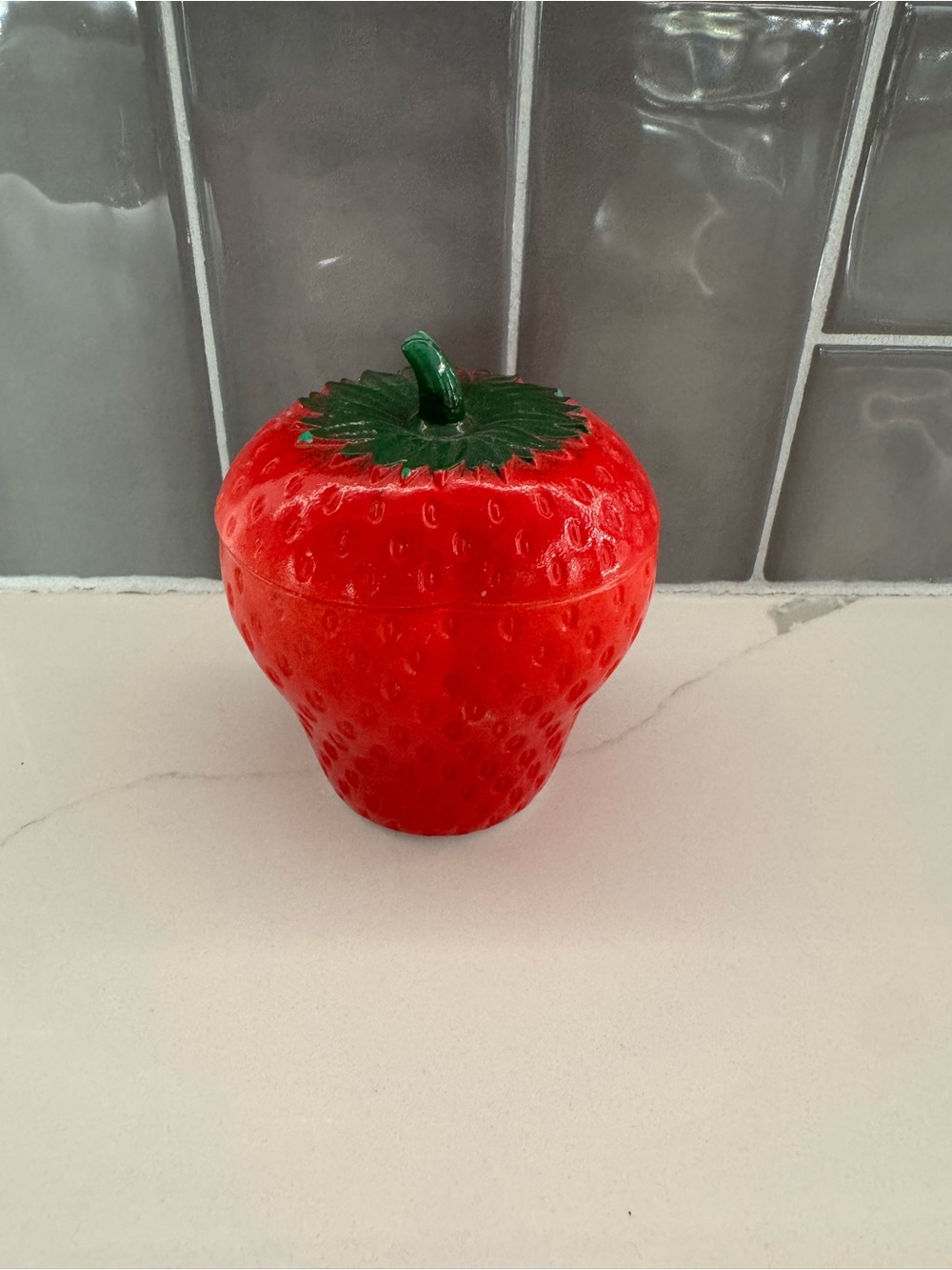 Milk Glass Strawberry Jar